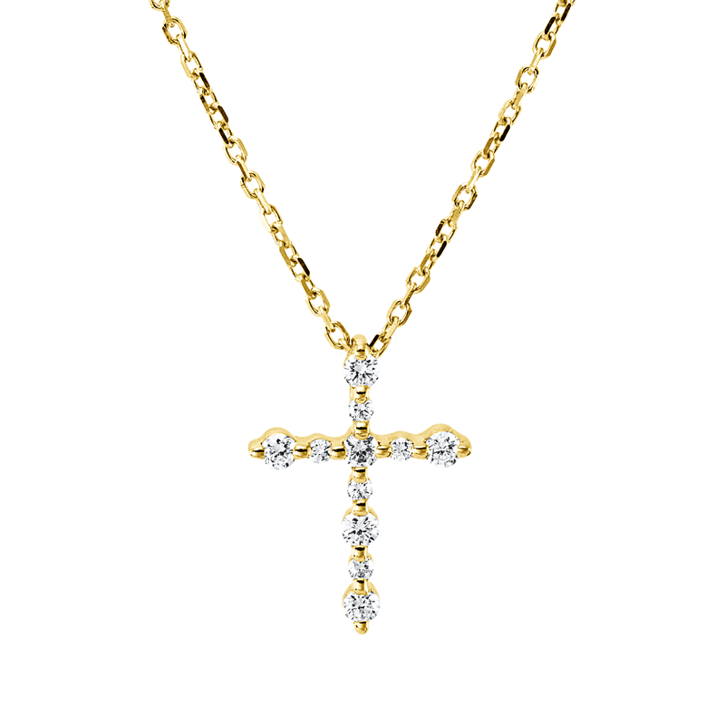 Collier 18 kt GG, 11 Brill. 0,17 ct, TW-vsi/si