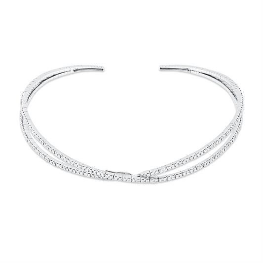 Collier 18 kt WG, choker, 188 Brill. 3,37 ct, TW-vsi/si
