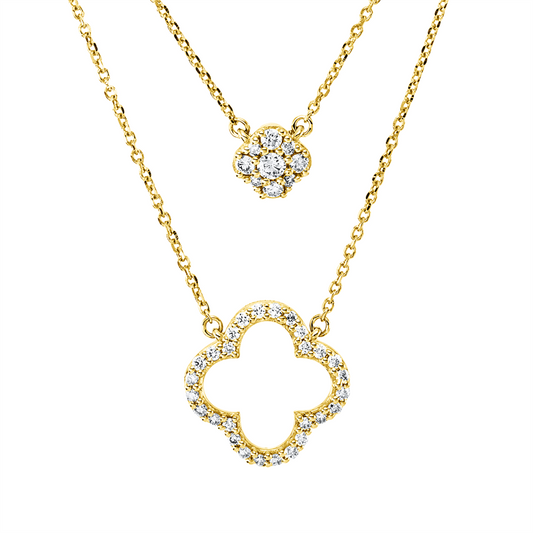 Collier 18 kt GG, 5 Brill. 0,08 ct, TW-si, 32 Brill. 0,15 ct, TW-si