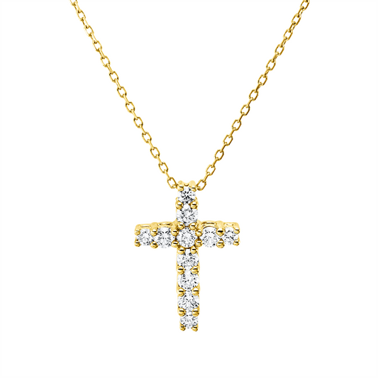 Collier 18 kt GG, mit ZÖ 40 cm, 11 Brill. 0,49 ct, TW-si