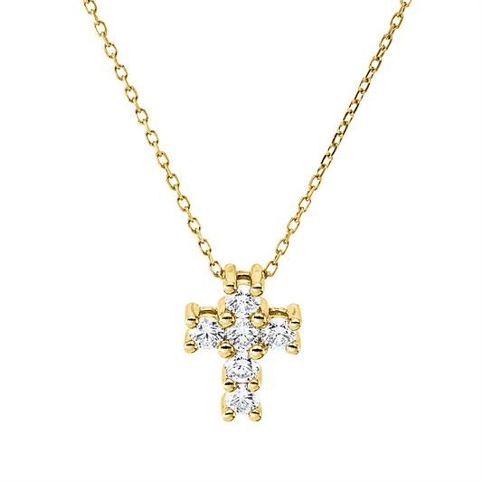 Collier 18 kt GG, mit ZÖ 40 cm, 6 Brill. 0,48 ct, TW-si