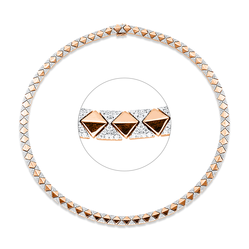 Collier 18 kt RG+WG, 1072 Brill. 3,75 ct, TW-si