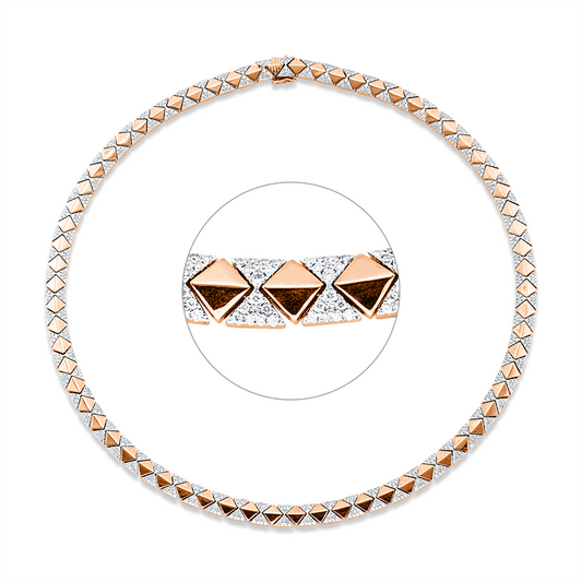 Collier 18 kt RG+WG, 1072 Brill. 3,75 ct, TW-si