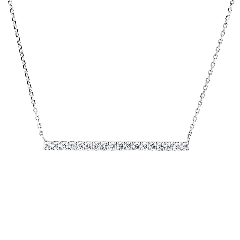 Collier 18 kt WG, 18 Brill. 0,29 ct, TW-si