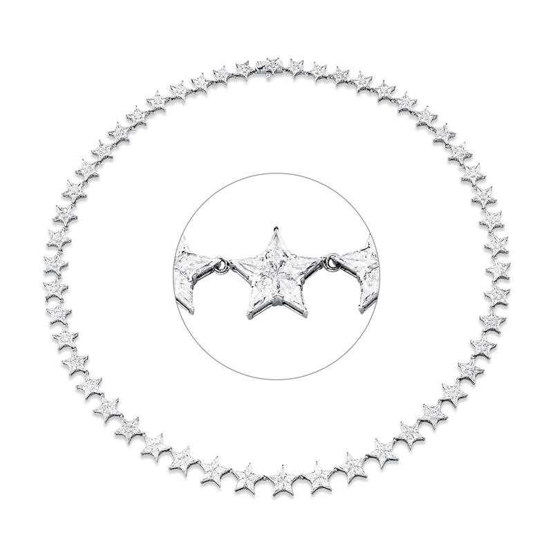 Collier 18ktWG,195 Fant-Schl.11,03ct,TW-vsi,15 Fant-Schl.0,69ct, TW-vsi/si,40 Fant-Schl.1,34ct,F-vsi