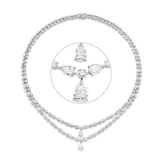 Collier 18kt,88 Trop14,08ct,F-vsi/si,1 Trop0,50ct,W-si1,1 Trop1,00ct, I-vvs2,88 Brill.10,35ct,F/G-vsi/si