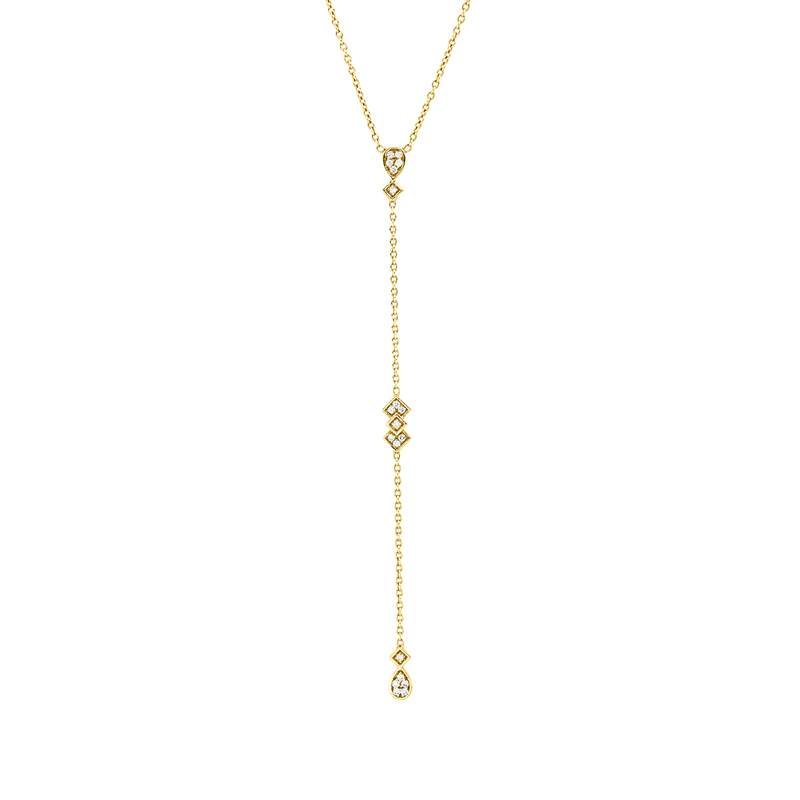 Collier 18 kt GG, 19 Brill. 0,10 ct, F-si