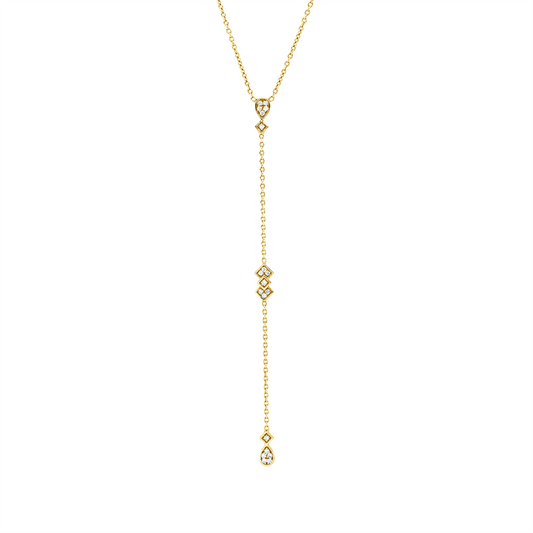Collier 18 kt GG, 19 Brill. 0,10 ct, F-si