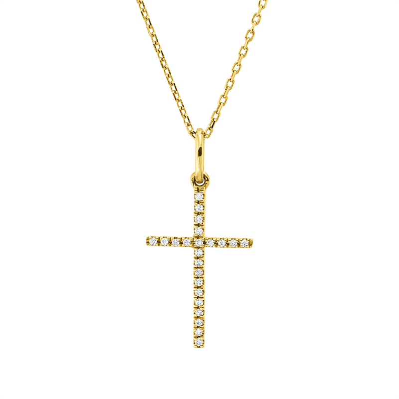Collier 18 kt GG, mit Öse, 23 Brill. 0,05 ct, F-si