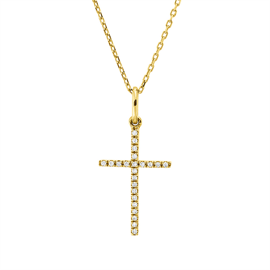 Collier 18 kt GG, mit Öse, 23 Brill. 0,05 ct, F-si