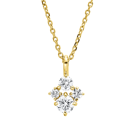 Collier 18 kt GG, mit ZÖ 42 cm, 4 Brill. 0,43 ct, TW-si