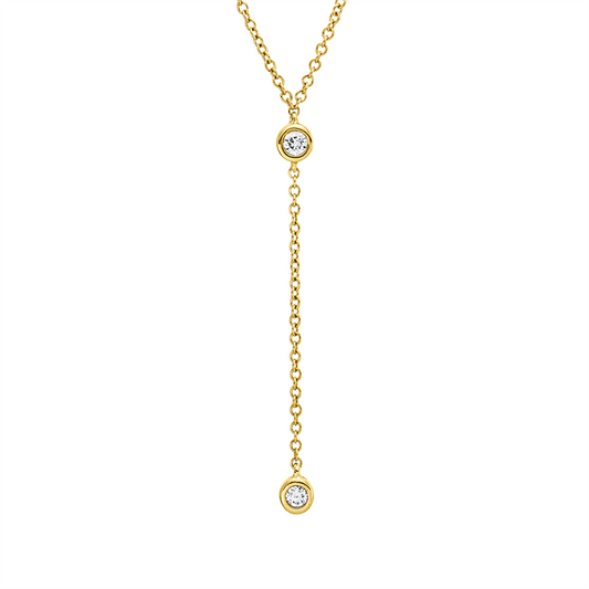 Collier 18 kt GG, 2 Brill. 0,06 ct, TW-si