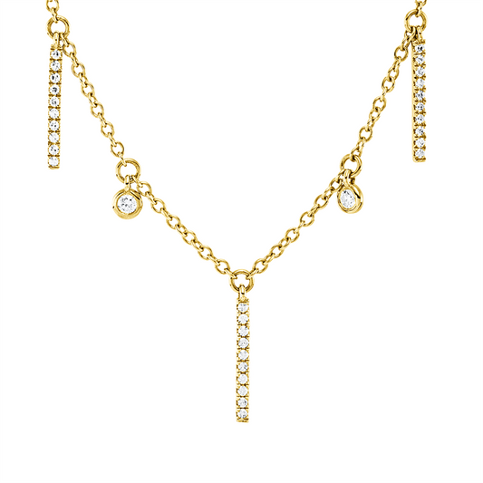 Collier 18 kt RG, 70 Dia. 0,15 ct, TW-vsi/si, 6 Brill. 0,10 ct, TW-vsi/si