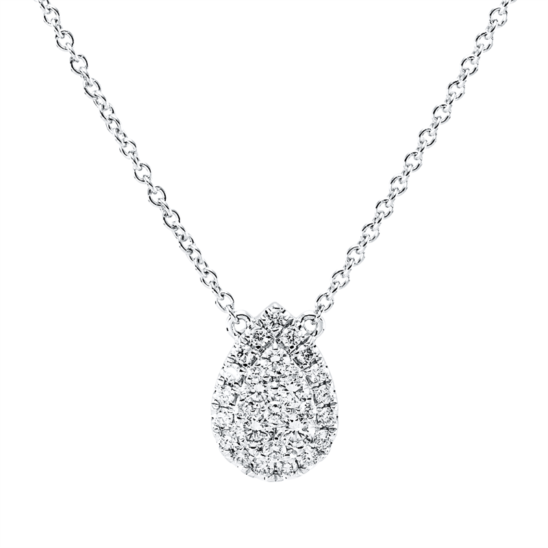 Collier 18 kt WG, 30 Brill. 0,24 ct, TW-si