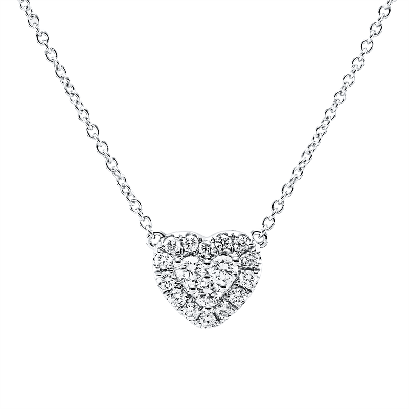 Collier 18 kt WG, 19 Brill. 0,25 ct, TW-si