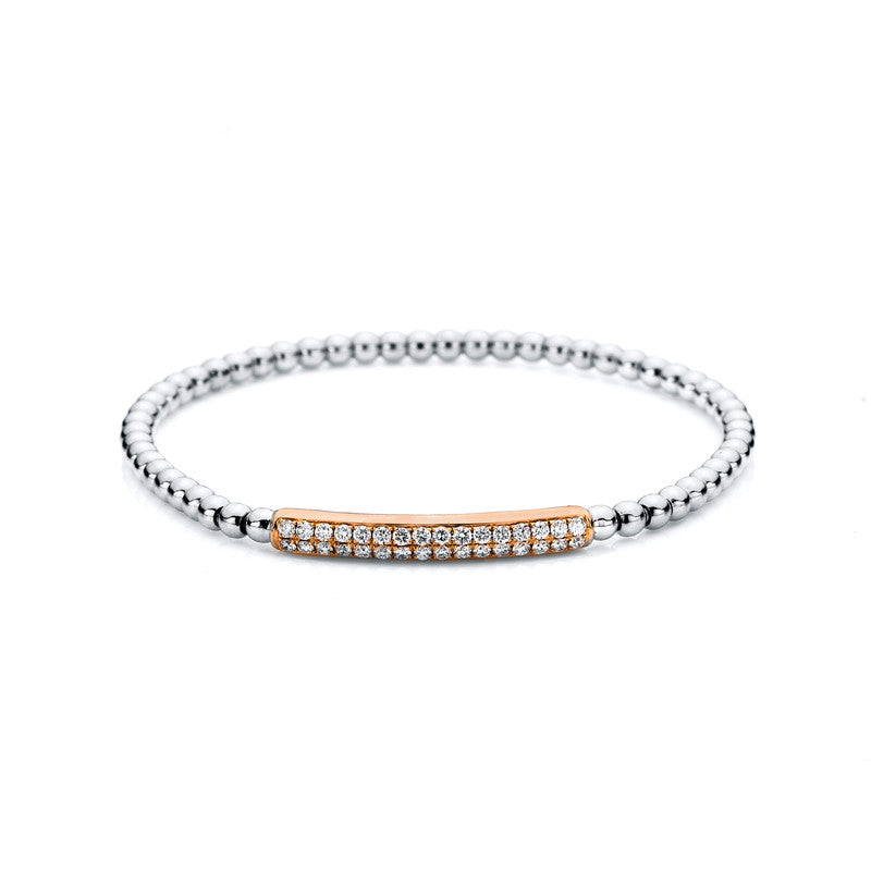 Armband 18 kt WG+RG, 32 Brill. 0,47 ct, TW-vsi/si