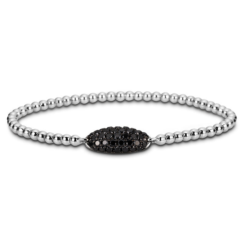 Armband 18 kt WG, teils schwarz rhodiniert, 37 Brill. 1,09 ct, schwarz