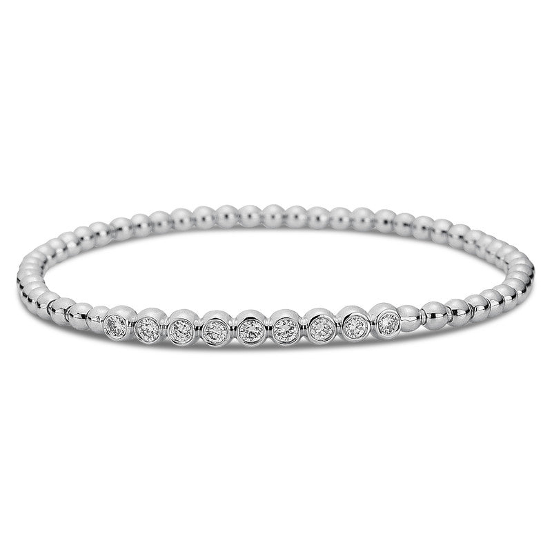 Armband 18 kt WG, 9 Brill. 0,46 ct, TW-vsi/si