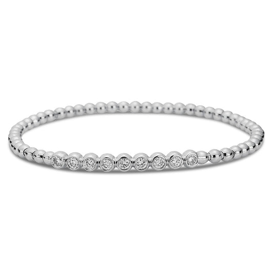 Armband 18 kt WG, 9 Brill. 0,46 ct, TW-vsi/si