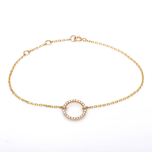 Armband 18 kt GG, 26 Brill. 0,17 ct, TW-si