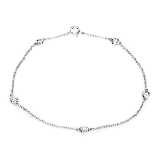 Armband 18 kt WG, 5 Brill. 0,25 ct, TW-si