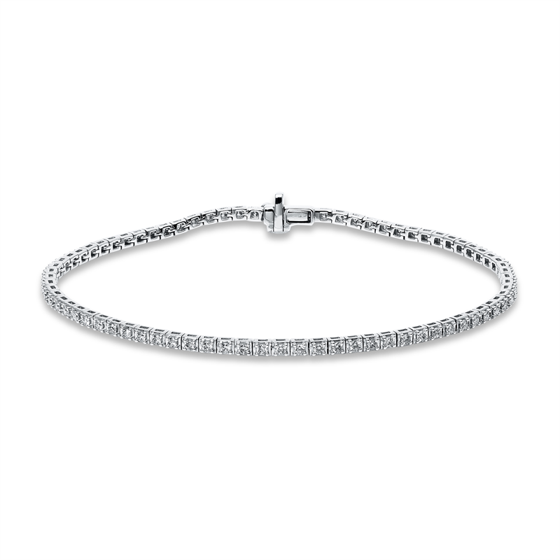 Armband 18 kt WG, 77 Brill. 1,01 ct, TW-si