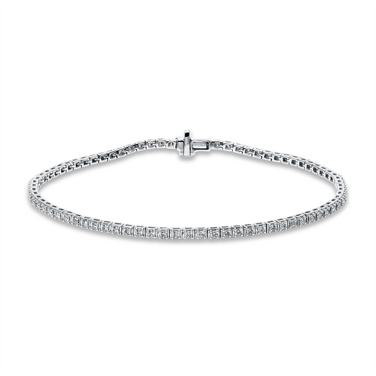 Armband 18 kt WG, 77 Brill. 1,01 ct, TW-si