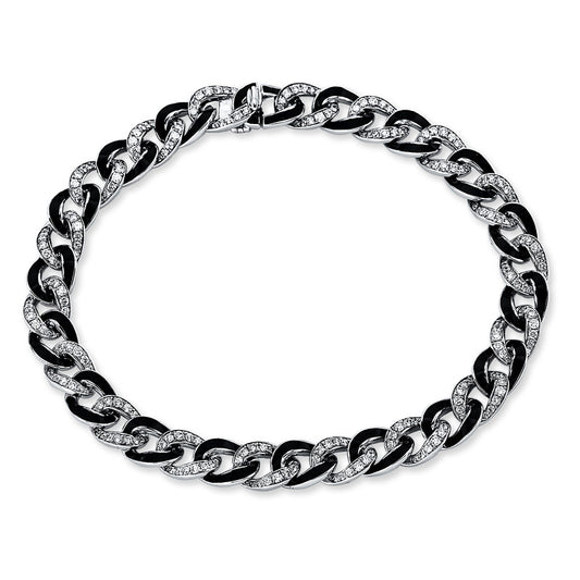 Armband 18 kt WG, teils schwarz rhodiniert, 36 Brill. 0,30 ct, TW-si, 215 Brill. 0,99 ct, TW-si