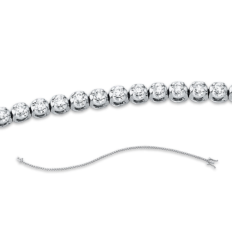 Armband 18 kt WG, 87 Brill. 0,45 ct, TW-si