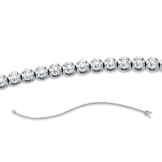 Armband 18 kt WG, 87 Brill. 0,45 ct, TW-si
