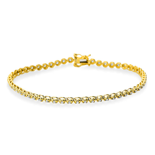 Armband 18 kt GG+WG, 56 Brill. 1,00 ct, TW-si