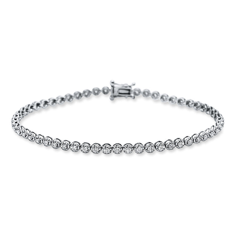 Armband 18 kt WG, 56 Brill. 0,98 ct, TW-si