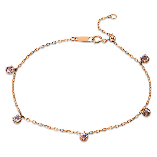 Armband 18 kt RG, 5 Morganit 0,54 ct pink