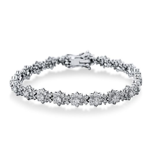 Armband 18 kt WG, 21 Brill. 2,37 ct, TW-si, 207 Brill. 5,49 ct, TW-si