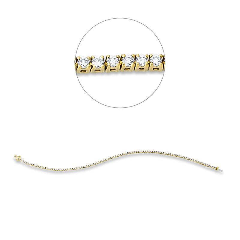 Armband 18 kt GG+WG, 116 Brill. 1,03 ct, TW-si