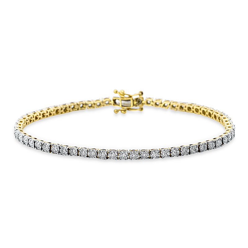 Armband 18 kt GG+WG, 63 Brill. 1,06 ct, TW-si