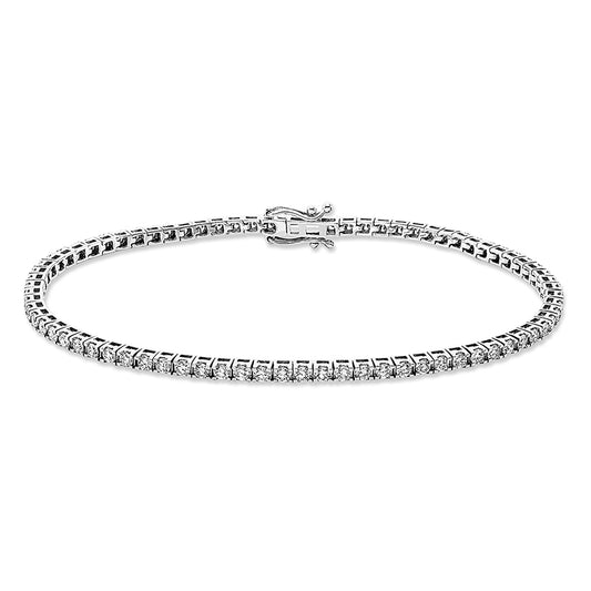 Armband 18 kt WG, 77 Brill. 2,03 ct, TW-si