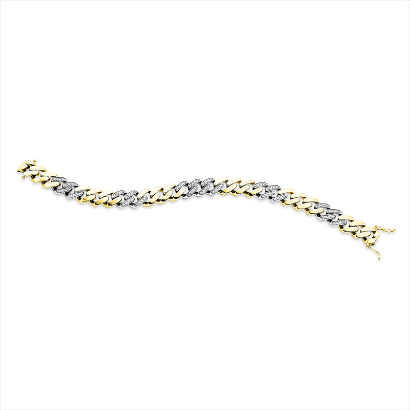 Armband 18 kt GG+WG, 88 Brill. 1,09 ct, TW-si