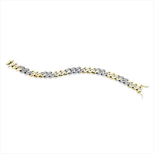 Armband 18 kt GG+WG, 88 Brill. 1,09 ct, TW-si