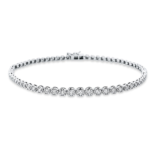 Armband 18 kt WG, 6 Brill. 0,25 ct, TW-si, 58 Brill. 1,07 ct, TW-si