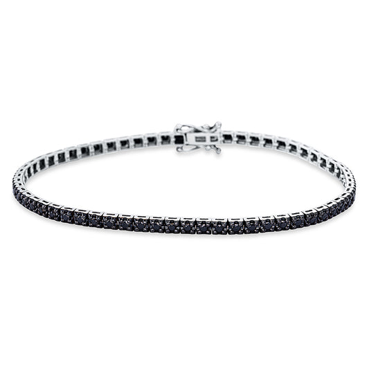 Armband 18 kt WG, schwarz rhodiniert, 62 Brill. 1,22 ct, schwarz