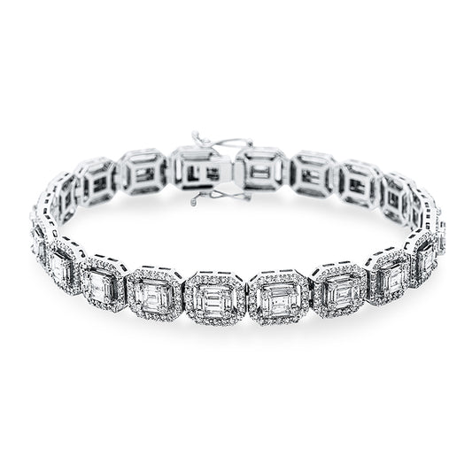Armband 18 kt WG, 580 Fant-Schl. 5,21 ct, TW-si