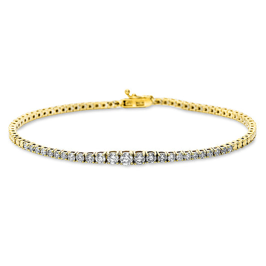 Armband 18 kt GG, 24 Brill. 0,99 ct, TW-si, 1 Brill. 0,15 ct, TW-si