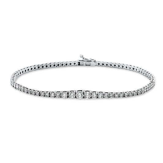 Armband 18 kt WG, 24 Brill. 0,99 ct, TW-si, 1 Brill. 0,15 ct, TW-si