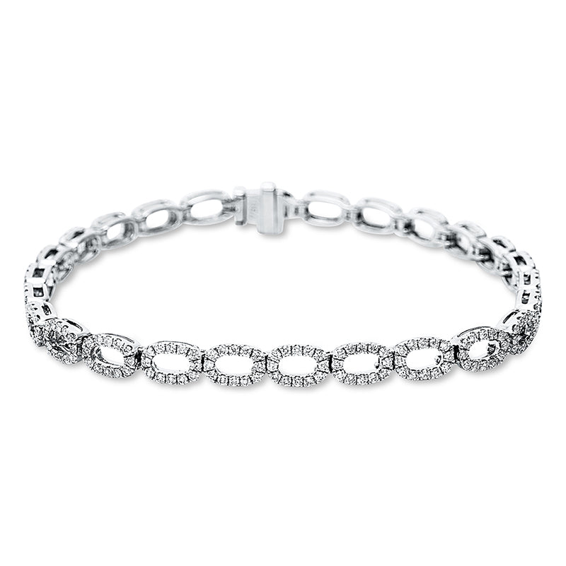 Armband 18 kt WG, 312 Brill. 1,98 ct, TW-vsi