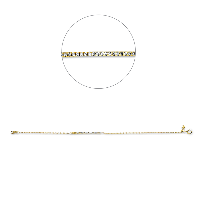 Armband 18 kt GG, 25 Dia. 0,17 ct, W-si