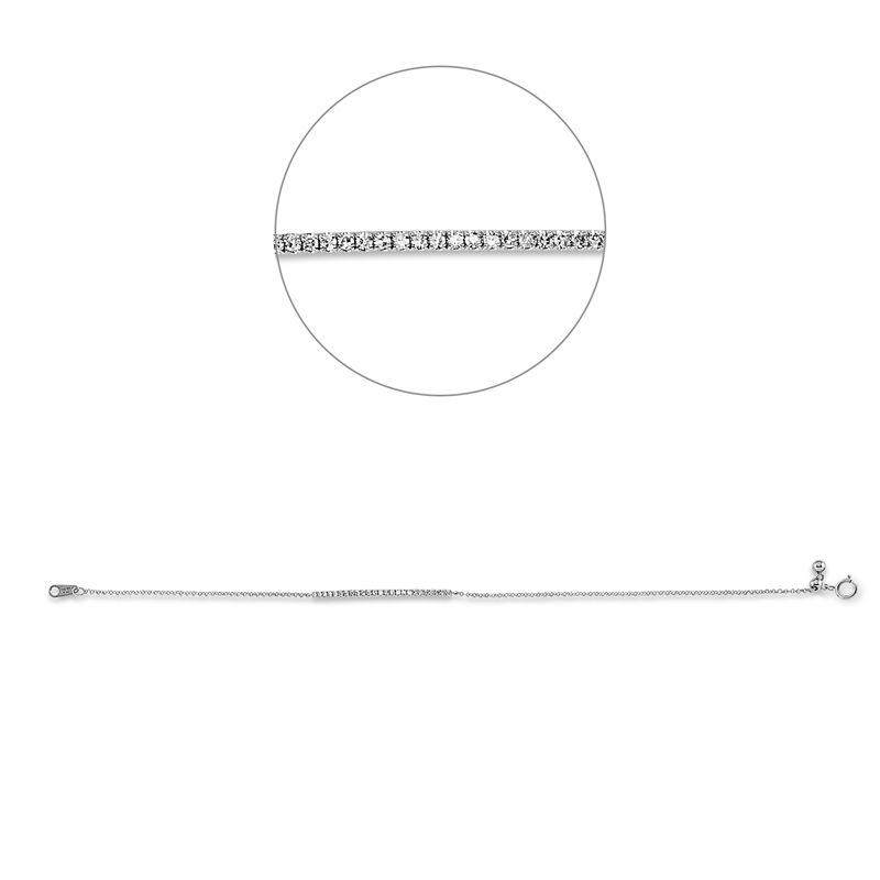 Armband 18 kt WG, 25 Dia. 0,16 ct, W-si