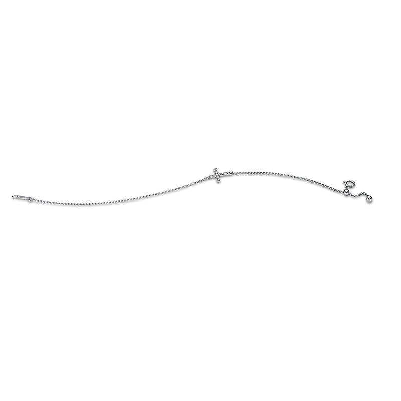 Armband 18 kt WG, 12 Brill. 0,10 ct, TW-si