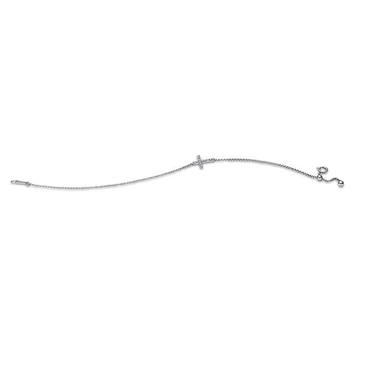 Armband 18 kt WG, 12 Brill. 0,10 ct, TW-si