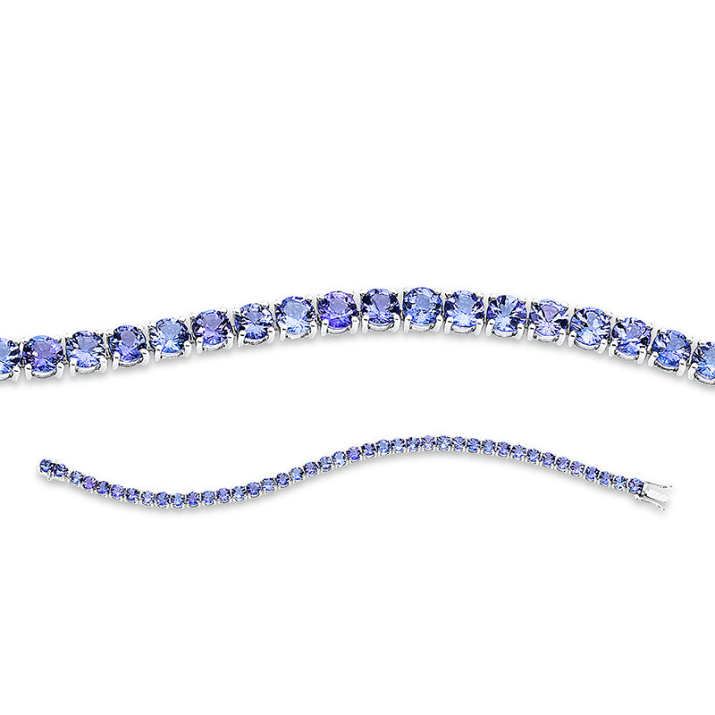 Armband 14 kt WG, 41 Tansanit 12,03 ct blau